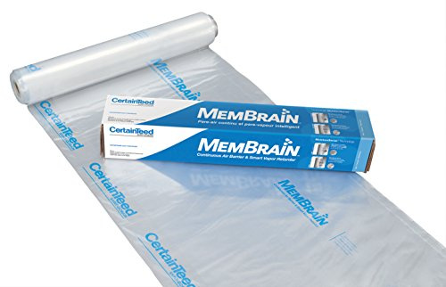 CERTAINTEED 902010 Membrain Smart Vapor Retarder Barrier-Use with unfaced Insulation, Perfect for remodeling, No Size, Clear