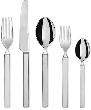 Alessi 4180S5 Dry Servizio di Posate in Acciaio Inossidabile 18/10 Lucido con Manico Satinato