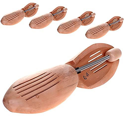 HIMRY® [5 Paar Holz Spiralfeder Schuhspanner, Spiralschuhspanner aus Naturholz, SCHUHLEISTEN Spiralfeder Schuhformer, Unisex - Damen/Herren, Gr. 41 / Gr. 42, KXB6001-41