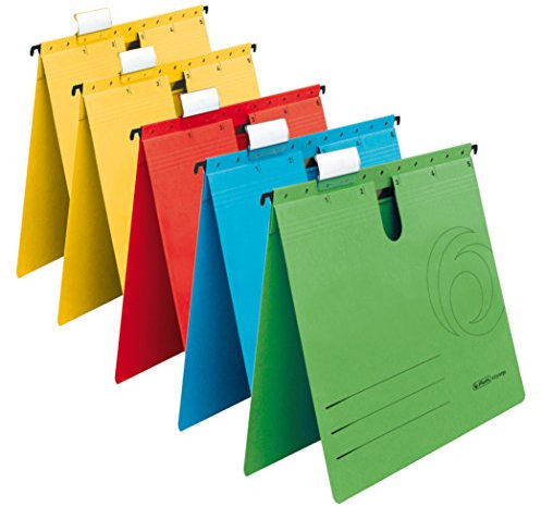 10er Set Herlitz 5874953 Hängehefter A4 UniReg kaufmännisch, Kraftkarton, 230 g/qm, im 5er Polybeutel Unterverpackt (Hängehefter | 10er Set, Farbig sortiert)