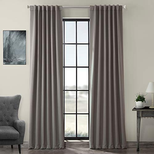 HPD Half Price Drapes Darkening Curtains 96 Inches Long for Bedroom & Living Room (1 Panel), 50 X 96, Neutral Grey, Polyester Blend, 50 W x 96 L (Pack of 1)