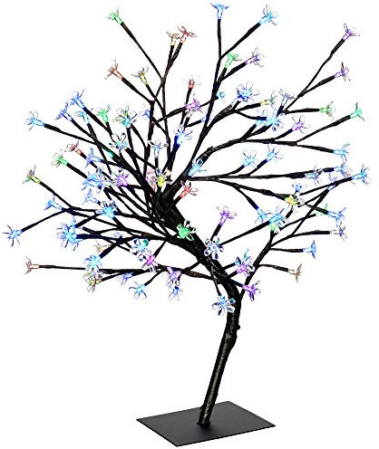WeRChristmas Pre-Lit Illuminated Cherry Blossom Colour Changing Tree with 96-LED, 2 feet/60 cm - Multi-Colour