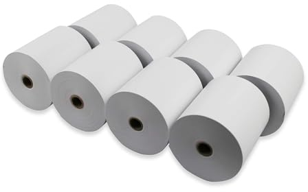 Papel Térmico. 80x80mm. Paquete de 8 rollos