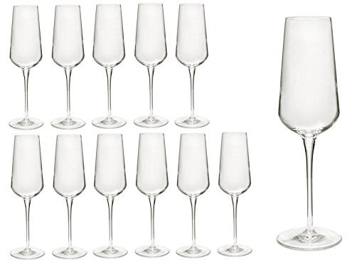 Lot de 12 flûtes/verres à champagne/Flûte à champagne Inalto Boules en Verre en cristal, meilleure une solidité, filigranes Design