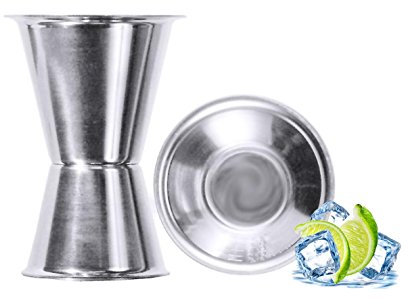 Kerafactum Messbecher Barmass Cocktailmessbecher Cocktail Doppelmass Skala 3cl 5cl Edelstahl Schnaps Ausgiesser Mixbecher Portionierer Zubehör Jigger Cocktails Massbecher Maatbeker Barbecher