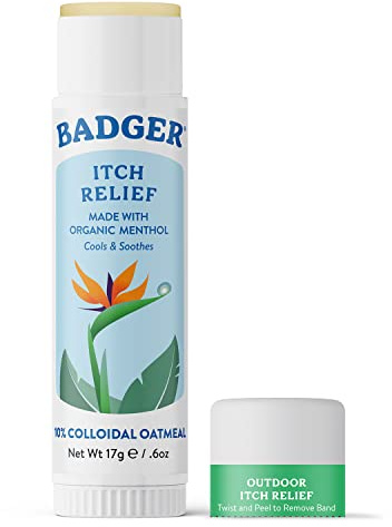 Badger Bug Bite Itch Relief Stick, Natural & Organic Anti Itch Cream for Bug Bites, Rashes & Poison Ivy, Fast Itchy Skin Relief After Bite, Works Great, Smells Great, Easy to Use, .6 oz