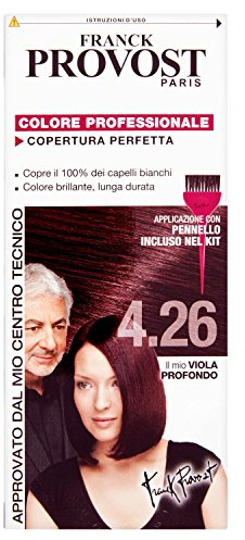 Franck Provost Colorazione Permanente Capelli, Tinta Copertura Ottima, Colore Professionale, 4.26 Viola Profondo