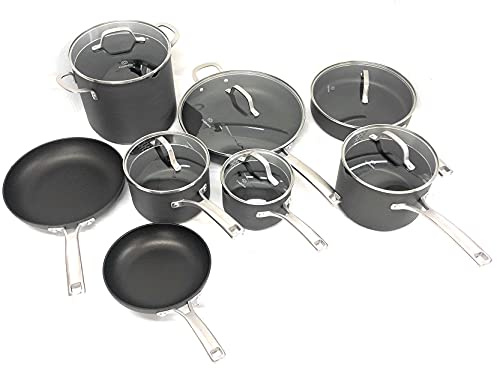 Calphalon Classic Nonstick Cookware Set, 14-Piece, Grey (1943336)
