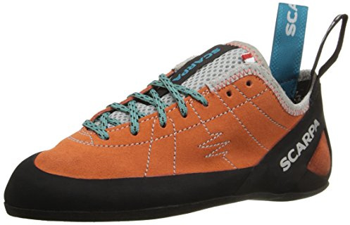 SCARPA Women's Helix Lace Rock Climbing Shoes for Trad and Sport Climbing - Low-Volume, Women's Specific Fit - Mandarin Red - 8 Women