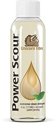 UNICORN POWER SCOUR 4oz. Deep Cleaning Soap for all Types of Fibers. Raw Wool, Sheepskin, Fleece, Cashmere, Mohair, Alpaca, Knits, Hemp, Cotton, and Rugs. Increase Fiber Yield. Lavender Scent.