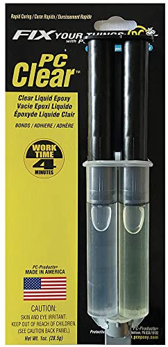PC Products - 70147-2 PC-Clear Epoxy Adhesive Liquid, 1oz Double Syringe, 2-Pack, Clear 70147