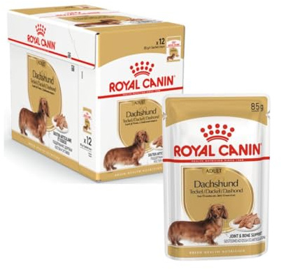 Royal Canin Dachshund Adult Mousse | 12 x 85 g | Alimento completo para perros | Para dachshunds adultos | Puede ayudar a proteger los huesos y las articulaciones
