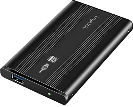 LogiLink USB 3.0 Festplattengehäuse für 2,5 SATA-Festplatten, Alu Gehäuse, Farbe: Schwarz