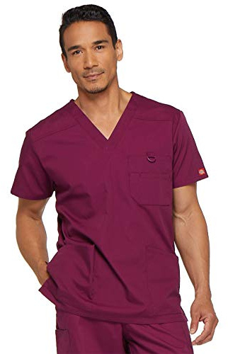 Dickies bröstficka för män topp medicinsk skrubb tröja