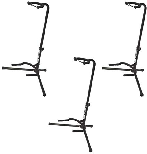 OnStage On Stage XCG4 Velveteen Padded Tubular Guitar Stand - (3 Pack)