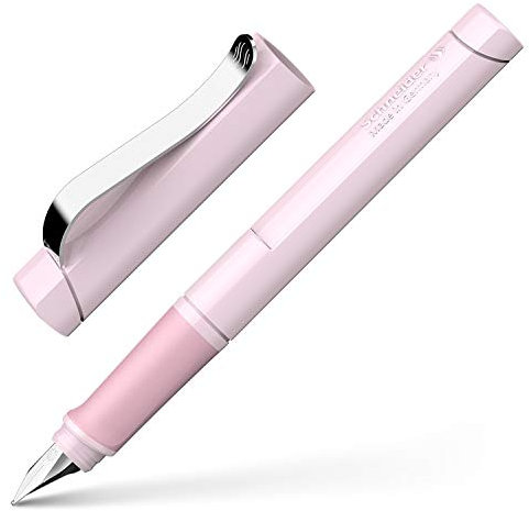 Schneider Base Füller (Rechtshänder, M-Feder, inkl. Tintenpatrone königsblau) rosé