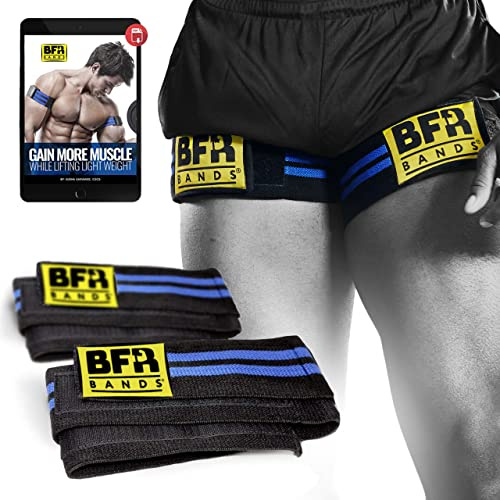 BFR Bands 2 fasce di controllo del flusso sanguigno per gambe, glutei e glutei, cinghie larghe 7,6 cm, doppie fasce di occlusione per palestra e sollevamento pesi per aiutare