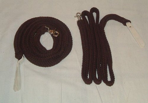 Pferdeseile_DE Westernzügel Split Reins, geteilt mit Lederklatsche in braun