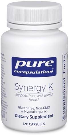 Pure Encapsulations Synergy K - with Vitamin K1, K2 & D3 - Supports Bones, Blood Vessels, Vascular Elasticity & Calcium Utilization* - Includes Cholecalciferol - Gluten Free & Non-GMO - 120 Capsules
