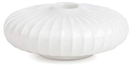 Kähler Hammershøi Candle Holder Round Diameter 11.5 cm Danish Design Handmade White