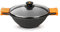 BRA Efficient Wok Antiaderente in Alluminio Pressofuso con Coperchio in Vetro, Adatto per Piani Cottura a Induzione, 28 cm