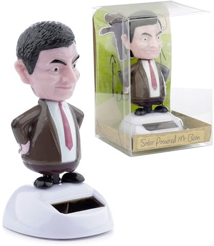 Puckator FF46 Figurine Solaire Mr Bean, 5,5 x 5 x 10,5 cm, Kaki/Blanc/Rose/Rouge/Noir