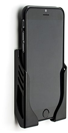 Dockem Wandhalterung für iPhone 12, 12 Pro, Pro Max, 12 Mini, 11, 11 Pro, 11 Pro Max, XS, XS Max, XR, X, 8/7/6S/6, 8/7/6 Plus mit 3M-Klebestreifen - Koala Beschädigungsfreies Mount Wall [Schwarz]