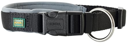 Hunter NEOPREN Vario Plus Collare, Collare per Cani, Nylon, Imbottito in Neoprene, S-M 35-40 cm (40 cm 2,0 cm 0,6 cm), Nero/Grigio