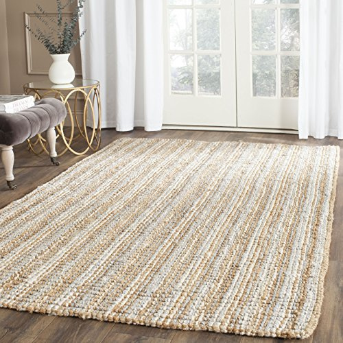 Safavieh Natural Fiber Indoor Hand Made Rectangle Area Rug, Natural Fiber Collection, NF447, in Grey / Natural, 122 X 183 cm for Living Room, Bedroom or Any Indoor Space