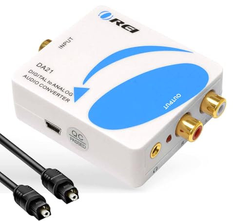 Orei DA21 Optical SPDIF/Coaxial Digital to RCA L/R Analog Audio Converter with 3.5mm Jack