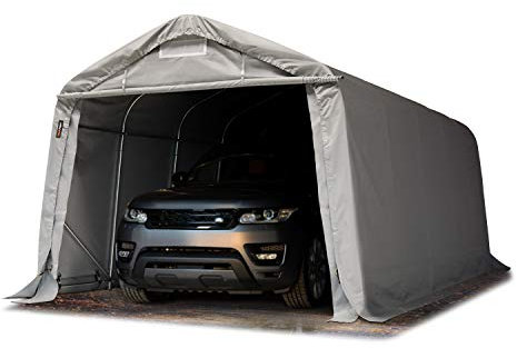 TOOLPORT Tente-Garage carport 3,3 x 6,0m d'élevage abri agricole Tente de Stockage bâche PVC 800 N Armature Solide Gris