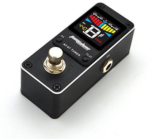 Tom'sline Engineering Pedal Tuner AT07 Chromatic for Guitar (6-7 strings) and Bass (4-6 strings) High Definition Color Screen Pitch 430-450Hz 4 Flat Options True Bypass Nano Size