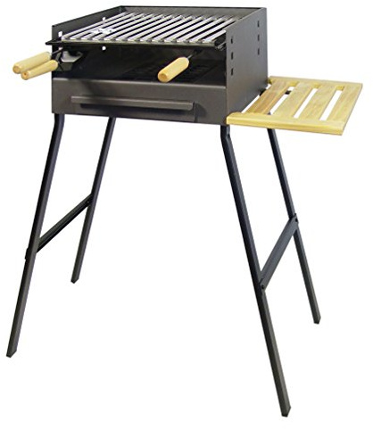 IMEX EL ZORRO 71430 Barbacoa con Parrilla, INOX, 75 x 44 x 37 cm, Negro