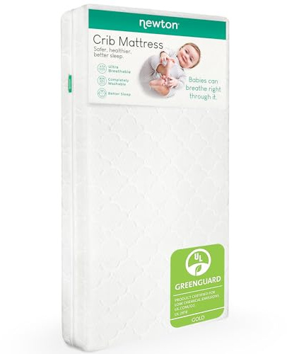 Newton Baby Crib Mattress and Toddler Bed - Ultra-Breathable Proven to Reduce Suffocation Risk, Washable Core & Cover, All-Stages, Infant to Toddler, Deluxe 5.5 Thick - White