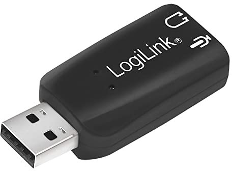 LogiLink USB Soundkarte mit Virtual 3D Soundeffekt, Simuliert 5.1 Surround Sound Effekte schwarz