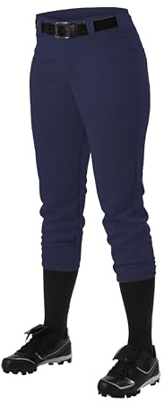 Alleson Athletic Girls Belt Loop Fastpitch Pant, Navy, Large