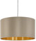 EGLO Pendellampe Maserlo, 1 flammige Textil Pendelleuchte, Hängeleuchte aus Metall in Silber und Stoff in Taupe, gold, E27 Fassung, Ø 38 cm