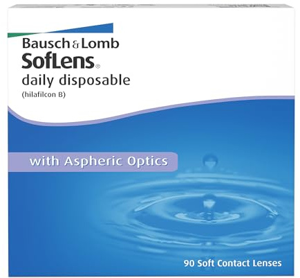 Bausch + Lomb SofLens daily disposable Tageslinsen, sphärische Kontaktlinsen, weich, 90 Stück BC 8.6 mm / DIA 14.2 / -1.25 Dioptrien