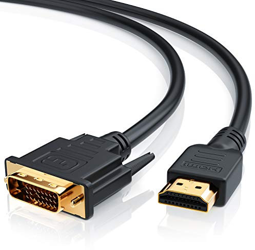 CSL - 3m HDMI auf DVI 24 1 Dual Link - High Speed Adapter Kabel - bis zu 4K 60Hz von DVI auf HDMI - 1080p Full HD bei HDMI auf DVI - 3D Ready - vergoldete Kontakte