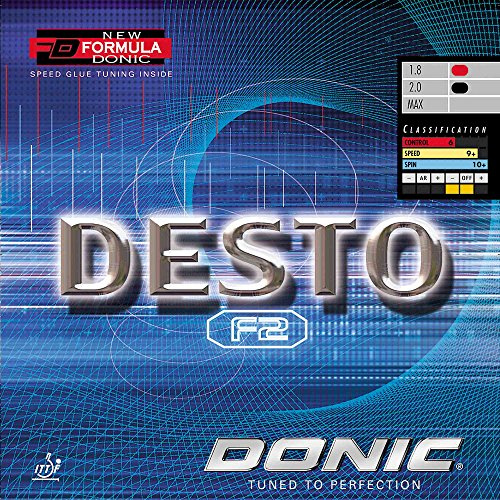 DONIC Revêtement Desto F2, rouge, 2,0 mm.