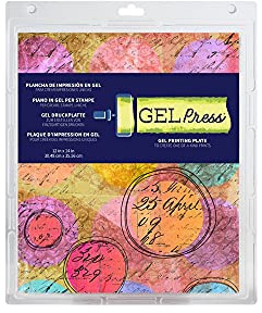 Gel Press Monoprinting Print Plate - 12” X 14” (30.5 X 35.6 cm) Gel Plate - Printmaking Supplies - Reusable Gel Printing Plates for Press Art for Card Making, Scrapbooking, Journaling, Arts & Crafts