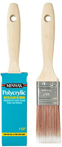 Minwax 427310008 Polycrylic Wood Stain Brush, 1.5”, White