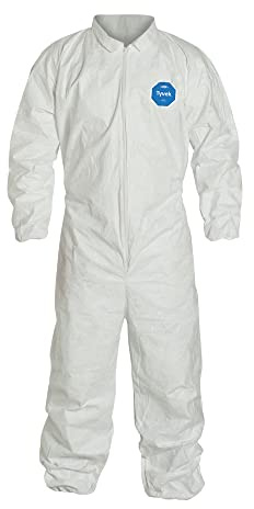 DuPont Tyvek 400 Disposable Protective Coverall with Elastic Wrists and Ankles, White, 2X-Large, 25-Pack