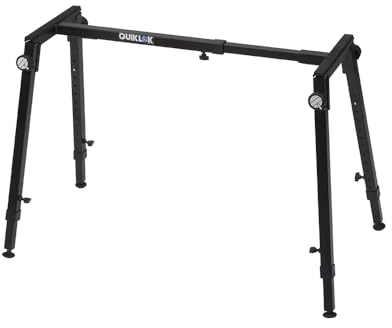 QUIK LOK - WS/421, Supporto Multifunzionale, Adatto per Tastiere, Pianoforti Digitali e Mixer, Altezza e Larghezza Completamente Regolabili, Colore Nero