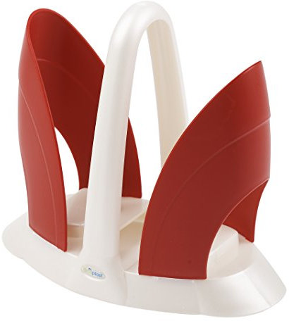 Ecoplast Tulipano Portabicchieri, Madre Perla/Rosso, 22,3x12,5x20 cm