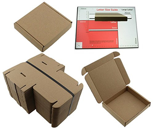 MEG4TEC 50 x BROWN CARDBOARD BOX SQUARE, SIZE: 10cm x 10cm x 2cm. SHIPPING MAILING PIP LARGE LETTER