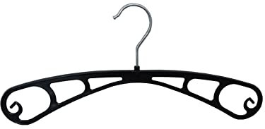 Kleiderbügel für Blusen, T-Shirt und Röcke, Rockbügel, 38 cm, schwarz, S38b, 20 Stück