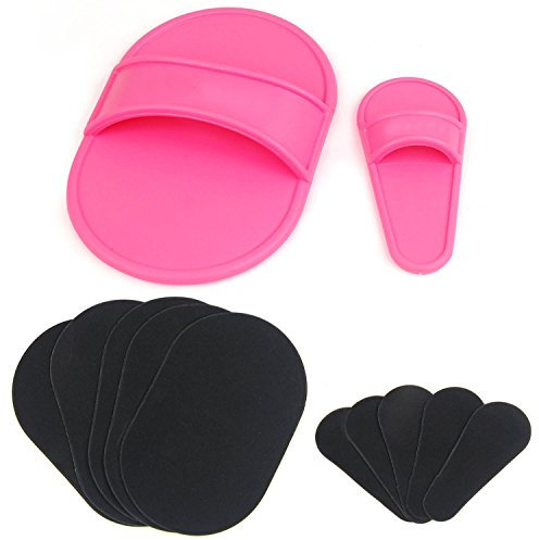 Exfoliating Hair Removal Pads x10 – x2 Buffer Pad Holders – x5 Large & x5 Small Buffer Pads - Smooth Skin on Legs Arms & Body - Unwanted Hair Removal Depilation Pads – by TRIXES