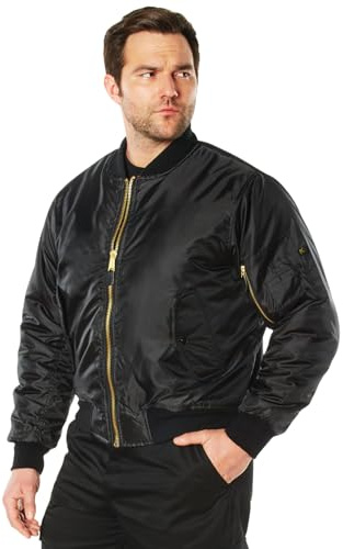 Rothco Conceal-Ops MA-1 Flight Jacket – Bomber Style Cold Weather Discrete Carry Coat, Black, M