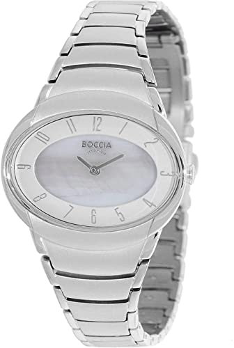 Boccia Damen Analog Quarz Uhr mit Titan Armband 3255-03